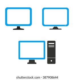 Computer  icon  on white background. Vector illustration.