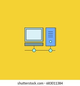 computer icon on yellow background
