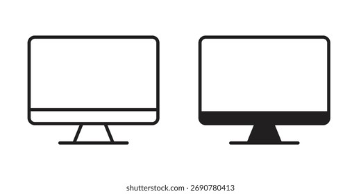 Signo de ilustración de contorno de icono de computadora