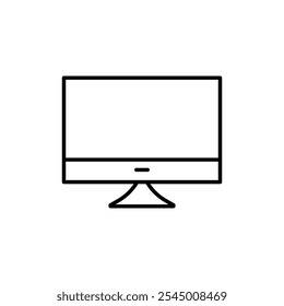 Computer icon Outline set in black and white color