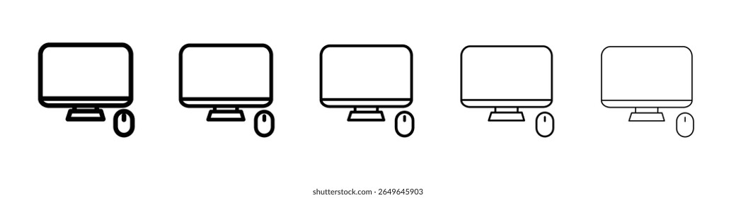 Icono de la computadora. esquema simple ilustración aislada