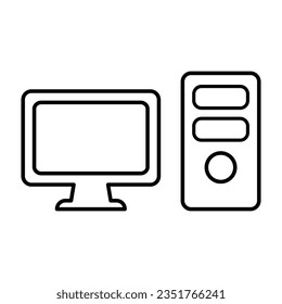 Icono De Equipo Con Estilo De Esquema