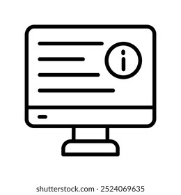 computer icon. Outline style design isolated on white background