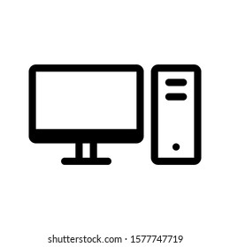 computer icon with outline style. Suitable for website design, logo, app and ui.