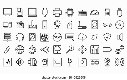 computer icon pack. icons with minimalist concept line style. suitable for your project.Building icon pack. icons with minimalist concept line style. suitable for your project.
