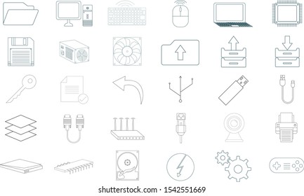 Computer icon pack vector, illustration logo template in trendy style. Can be used for many purposes.