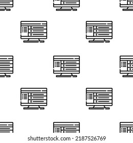 computer icon pattern. Seamless computer pattern on white background.