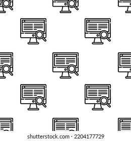 Computer Icon Pattern. Seamless Computer Pattern On White Background.