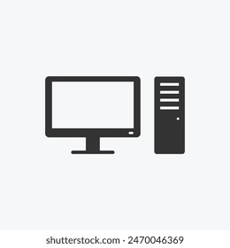 Computer icon. PC icon design isolated on white background.