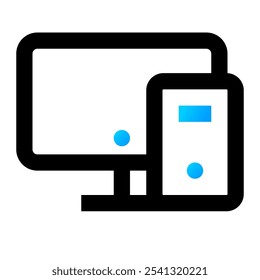 Computer icon. computer, pc, device, electronic, web, internet, office, work, screen, technology. Vector icon illustration