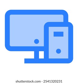 Computer icon. computer, pc, device, electronic, web, internet, office, work, screen, technology. Vector icon illustration