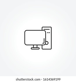 computer icon. PC icon on white background