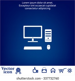 The computer icon. PC symbol. 