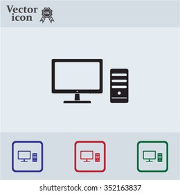 The computer icon. PC symbol. 