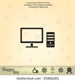 The computer icon. PC symbol. 