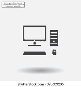 The computer icon. PC symbol. 