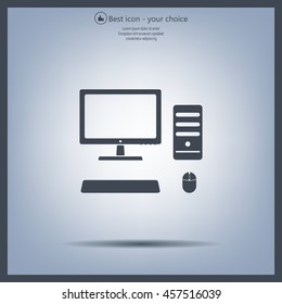 The computer icon. PC symbol. 