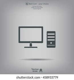 The computer icon. PC symbol. 
