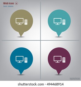 The computer icon. PC symbol. 