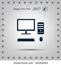 The computer icon. PC symbol. 