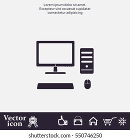 The computer icon. PC symbol. 