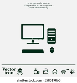 The computer icon. PC symbol. 