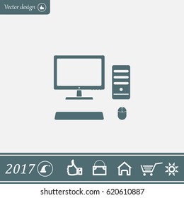 The computer icon. PC symbol. 