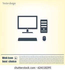 The computer icon. PC symbol. 