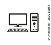 The computer icon. PC symbol. Flat Vector illustration