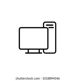 The computer icon. PC symbol. Flat Vector illustration