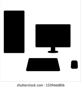 Computer Icon Pc Symbol Flat Vector Stock Vector (Royalty Free ...