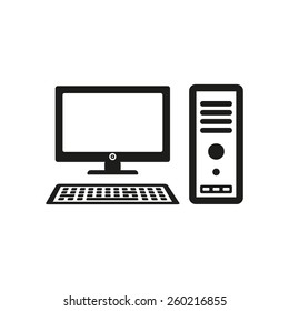 The computer icon. PC symbol. Flat Vector illustration