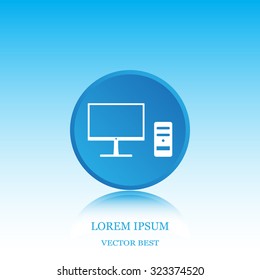 The computer icon. PC symbol. Flat Vector illustration