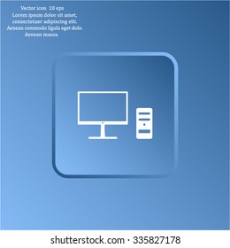 The computer icon. PC symbol. Flat Vector illustration



