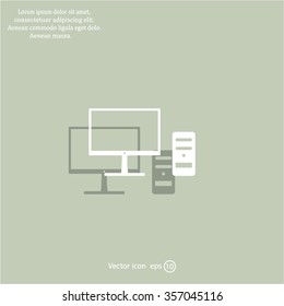 The computer icon. PC symbol. Flat Vector illustration



