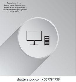 The computer icon. PC symbol. Flat Vector illustration



