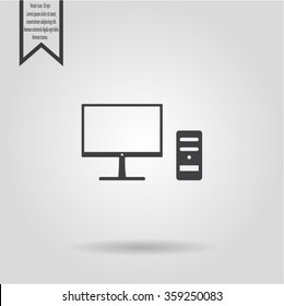 The computer icon. PC symbol. Flat Vector illustration




