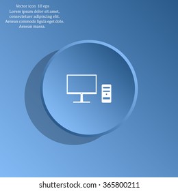 The computer icon. PC symbol. Flat Vector illustration
