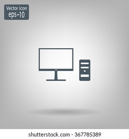 The computer icon. PC symbol. Flat Vector illustration 