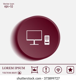 The computer icon. PC symbol. Flat Vector illustration



