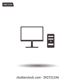 The computer icon. PC symbol. Flat Vector illustration



