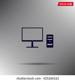 The computer icon. PC symbol. Flat Vector illustration
