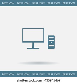 The computer icon. PC symbol. Flat Vector illustration



