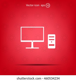The computer icon. PC symbol. Flat Vector illustration



