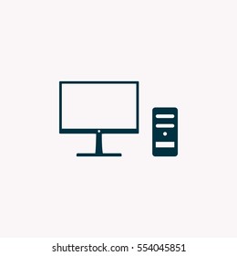 The computer icon. PC symbol. Flat Vector illustration



