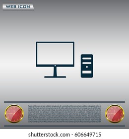 The computer icon. PC symbol. Flat Vector illustration



