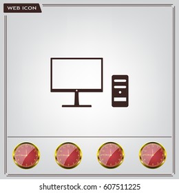 The computer icon. PC symbol. Flat Vector illustration