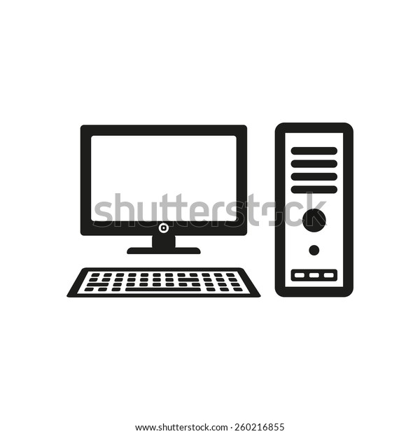 コンピュータのアイコン Pc記号 平らなベクター画像イラスト のベクター画像素材 ロイヤリティフリー