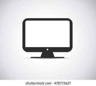 Computer icon, Personal computer in flat style