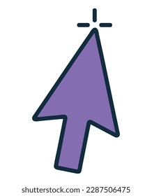 computer icon pointing direction for web design icon isolated